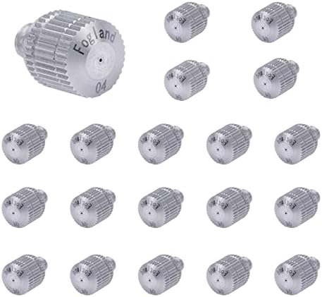 Fogland Stainless Steel Misting Nozzles, 20 Pack, 0.016" Orifice Mist Heads by Fogland