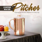 100% Pure Copper Pitcher 50.72 Oz / 1500 ml | Drinking Water Traditional Plain Pitcher With Lid | Copper Jug Handle Water Bottle | Ayurveda Health Benefits | Serving Water in Daily Use - Image 2
