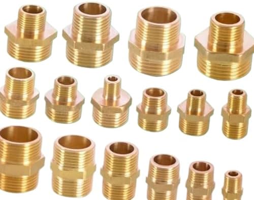 Garden Hose Connector 10PCS Brass 1/2" to 3/4 3/8 1 Thread Connector Reducing Repair Joint Copper Bubbler Adapter(1l2 x 1l2) - Image 2