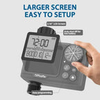 TiFFCOFiO New Sprinkler Timer Outdoor, Digital Programmable for Garden Hose, Irrigrtion Timer with Rain Delay and Manual Mode - Image 3