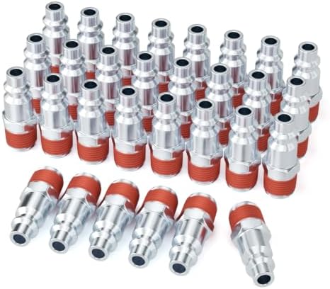 GASHER 3/8 Inch Body Size, M-Type Plug, 3/8 Inch Male Pneumatic Plugs(30-Pack) by GASHER