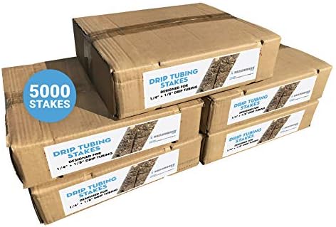 Sandbaggy Drip Tubing Stakes, 5000 Pack 5 Inch 14 Gauge Galvanized Steel Drip Irrigation Stakes, Garden Stakes and Landscape Pins for 1/8 Inch and 1/4 Inch Drip Line Tubing by Sandbaggy