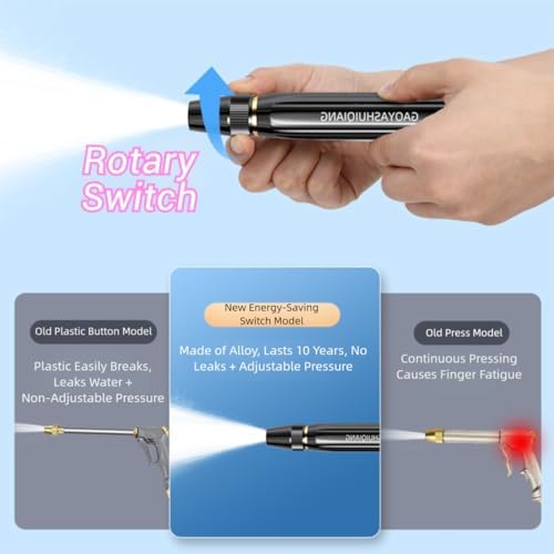 High Pressure Hose Nozzle Sprayer, Home High-Pressure Car Wash Water Gun with Booster Nozzle and Hose, Jet Nozzle Power Washer for Garden Hose for Plant Watering Lawn Car (C) - Image 6