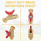 12 Pack Hose Bibb Brass Ball Valve, 1/2" Male NPT Inlet x 3/4" Male GHT Threaded Garden Hose Outlet Connector, 1/4-Turn Sillcock Water Spigot Hose Bibb Valve (1/2" x 3/4") - Image 3