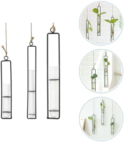 Wall Hanging Planter Xmas Glass Tube Planter with Iron Frame 3pcs - Image 6