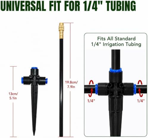Misting Nozzles 40 Pack, 8" Adjustable Sprayers for 1/4 Tubing - Image 6