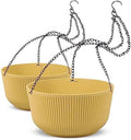 Dexceder 9.8 Inch Self Watering Hanging Planter (2 Pack, Yellow) by Dexceder