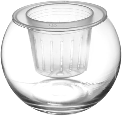 OSALADI Transparent Hydroponic Glass Plant Water Storage Bottle with Removable Watering Planter Basket Self-Watering Flowerpot for Indoor Desktop Office Cafe Large Capacity Reservoir by OSALADI