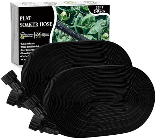 Soaker Hose 100FT, Thickened Flat Soaker Hoses for Garden 100 ft 2 pack by Unknown