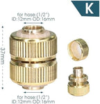 2 pcs Adjustable Brass Nozzle 1/2 3/4 Garden Hose Copper Adapter Quick Water Connector(K) - Image 2
