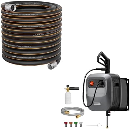 Giraffe Tools Grandfalls Pressure Washer G20B PRO, 2400 PSI 2.0 GPM and Garden Hose 100ft x 5/8",Customizable Rubber Hose,No Kink, Flexible by GiraffeTools
