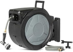 Amazon Basics Retractable Garden Hose Reel, 130 Foot, Wall Mounted, 10-Pattern Spray Nozzle, 180° Swivel Bracket by AmazonBasics