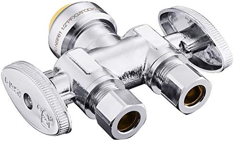 2Pcs EFIELD 1/2"Push x Dual 3/8"OD Straight Stop Valve(PF-VALVE039-2) - Image 2