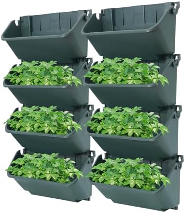 24 Pack Vertical Garden Planter,13 inch Wall Mounted Planter for Patio Indoor Outdoor Decor, Garden Self Watering Pot Balcony Plant Vegetable Fruit Herb Hanging Pocket Holder Flowerpot (Army Green) - Image 7