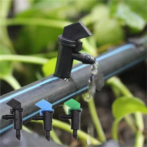 Drip Emitter 150 Pcs 4/7mm Adjustable Micro Drip Sprinkler Emitter Garden Flag Irrigation Drippers for Yard Greenhouse Watering System(4L Black) - Image 4