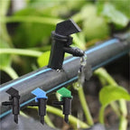 Drip Emitter 150 Pcs 4/7mm Adjustable Micro Drip Sprinkler Emitter Garden Flag Irrigation Drippers for Yard Greenhouse Watering System(8L Blue) - Image 4