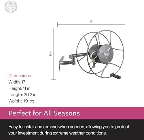 Yard Butler Hose Reel, 180 Degree Swivel, Wall Mount, 100-Foot Hose - Image 6