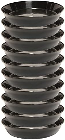 8 Inch (6.3 Inch Base), Black, Case of 10 Plant Saucer by AustinPlanter