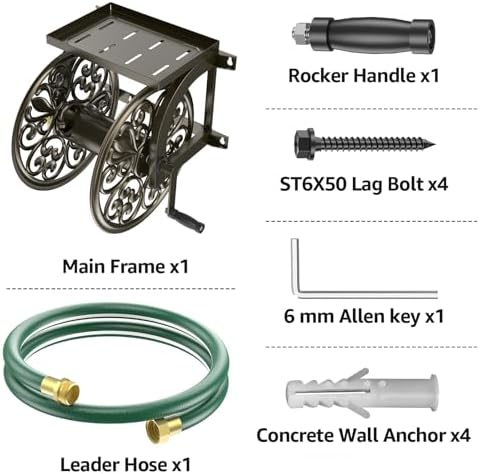 GOFORWILD Wall Mount Garden Hose Reel, Holds 200-Feet of 5/8-Inch Hose - Image 2