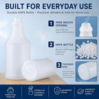24 Pack 16oz Spray Bottles HDPE Trigger Sprayer Heavy Duty Plastic Nozzle - Image 4