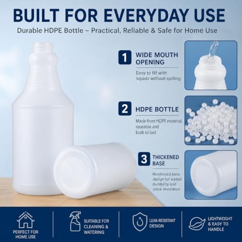 24 Pack 16oz Spray Bottles HDPE Trigger Sprayer Heavy Duty Plastic Nozzle - Image 4