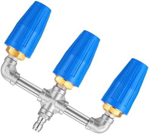 3-in-1 Turbo Nozzle Pressure Washer 4000 PSI 360° Rotating Turbo Nozzle with 1/4" Quick Connector 2.5 Orifice Triple Tips (Blue) by Otoolling