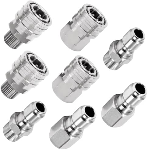 1/4Inch Pressure Washer Quick Connect Fittings,8 Pack,Female & Male Thread by Apaspoil