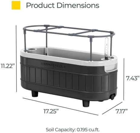Permasteel Herb Garden Planter with Trellis Support, Self-Watering System with Water Level Indicator, Fits Multiple Herb Plants, for Basil, Flowers, Succulents, Indoor & Outdoor, Black - Image 3