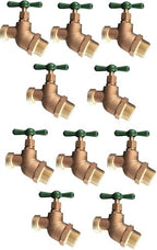 EZ-FLUID 1/2" MIP X 3/4" MHT Male Hose Threaded Hose Connector Hose Bib,Heavy Duty Brass No-Kink Hose Bibb Water Faucet,Outdoor Garden Hoses Spigot Shut Off Valve Hose Facuet Bibs Plumbing(10Ps) by EZ-FLUIDPlumbingProducts