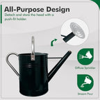 Galvanized Iron Watering Can for Indoor Plants, DIY Watering Cans for House Plant Garden Flower, Long Spout Water Can for Outdoor Watering Plants 6.44L 1.7Gallon (Dark Green) - Image 4