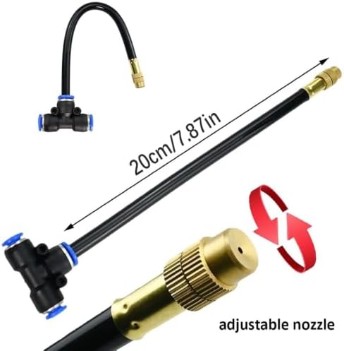 DIY Drip Irrigation Kit, 50ft Micro Spray & Misting System for Garden/Raised Beds - 15 Adjustable 360° Brass Plant Misters - Flexible PE Hose for Greenhouse, Lawn & Outdoor Cooling - Color - Image 7