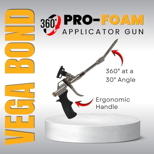 Vega Bond Spray Foam Gun 360° with Swivel Tip Heavy-Duty Pro Foam Gun Only - Image 2