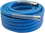 Guitrees 2026 Upgraded Garden Hose 50FT x 5/8", Heavy Duty Rubber Water Hose with Five Layered Braiding, Swivel male and female Nickel-plated Brass Fittings, 1000PSI Burst, 300PSI Working (Blue) by Guitrees
