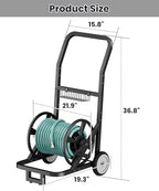 Artigarden Garden Hose Reel Cart with Wheels, Outdoor Water Hose Cart Black - Image 6