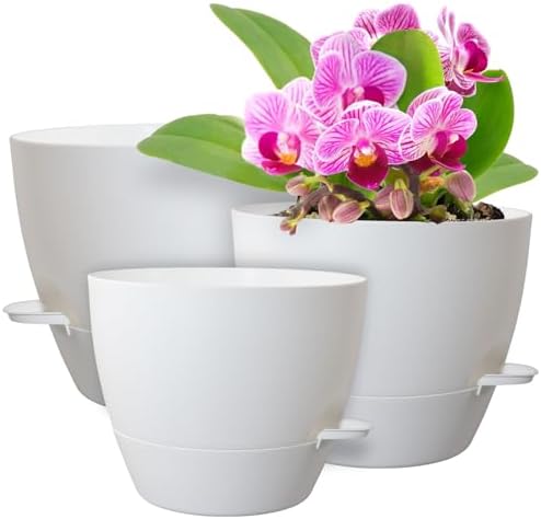 WSMKSZ 12/10/9 inch Large Self Watering Pots for Indoor Plants, Set of 3 by WSMKSZ