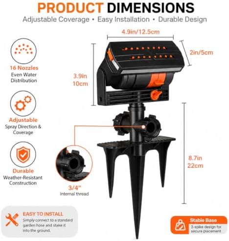 Oscillating Lawn Sprinkler with Adjustable Spray - Image 2