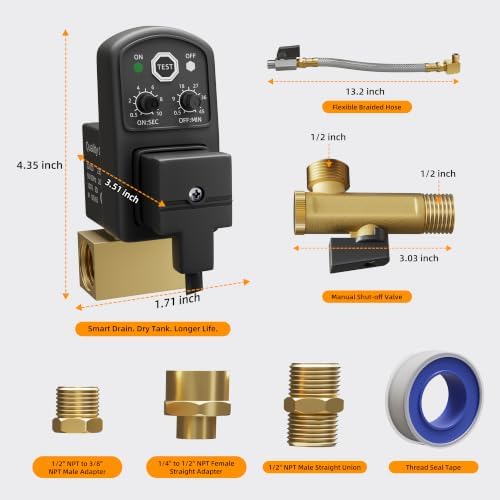 DaierTek Automatic Air Compressor Drain Valve, Electronic Timer Drain Kit - Image 3