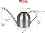 Watering Can Water Can Long Mouth Watering Can Green Plant Stainless Steel Gardening Tool Watering Can Watering Can Indoor Plants(Rosd Gold,900ML) - Image 2