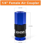 GASHER 12PCS Aluminium 1/4 Inch Female AMT Universal Air Coupler,1/4 NPT Basic Flow Quick Connect Air Coupler For Professional Jobsites, In automotive Shops Or At Home（blue） - Image 2