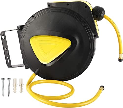 Retractable Air Hose Reel 5/16 in. x 33' ft Hose Wall Mount Tool 180 Degree Rotation by BTSHUB