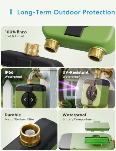 meross WiFi Water Timer for Garden, Hose Timer with Brass Inlet & Outet - Image 2