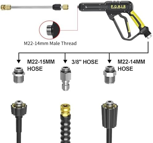 Pressure Washer Gun and Hose 50ft Kit with 15’’ Extend Wand - Image 2