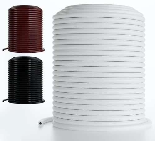 DBR Tech® 1/4 Drip Irrigation Tubing, 200 Feet, Flexible PVC Plastic Drip Irrigation Hose for Gardening, Misting, Hydroponics and DIY Landscape Garden Projects, Blank Distribution (200ft, White) by DBRTech