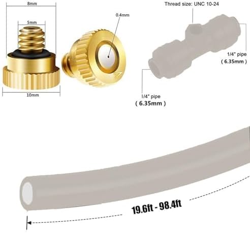 Misting System with Brass Fog Nozzles & Pump, Outdoor Mister System for Outside Patio, Garden Irrigation System Kit for Garden, Greenhouse, Parasol (Size : 23M(75.4ft)+36 nozzles) - Image 3