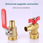 Heavy-Wall Brass Angle Ball Valve for Fire Hose Reels, 1” Male/Female Thread with Barbed Outlet, High-Flow(Internal Thread) - Image 6