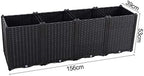 Hershii Plastic Raised Garden Bed Planter Kit DIY Indoor Outdoor Rectangular Vegetable Herb Flowers Planting Extra Deep Container Box Gardening Decoration Gift for Patios, Lawn, Yard, Porch - Black - Image 2