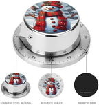 Mechanical Kitchen Timers for Cooking,Red Snowman Scraf Printed 60 Minute Magnetic Countdown Timer,Cute Cooking Timers with Alarm,Stainless Steel Time Timer Manual No Batteries Required - Image 3