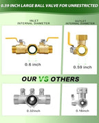 Hose Splitter 2 Way, Heavy Duty Brass Garden Hose Splitter - Image 3