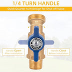 12 Pack Hose Bibb Brass Water Spigot, 3/4" Male NPT Inlet x 3/4" Male GHT Threaded Garden Hose Outlet Connector, 1/4-Turn Sillcock Hose Bibb Valve (3/4" x 3/4", Blue) - Image 6