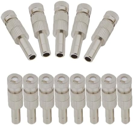 50 Pack Low Pressure Fog Mist Spray Nozzle with filter, 6mm Brass Misting Nozzles, Mister Head for Landscaping, Air Humidification, Outdoor Cooling Mister System(Size:Orifice 0.5mm,) by Unknown